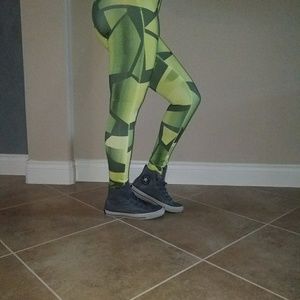 Stylish Bright Green  Active Fitness Leggings